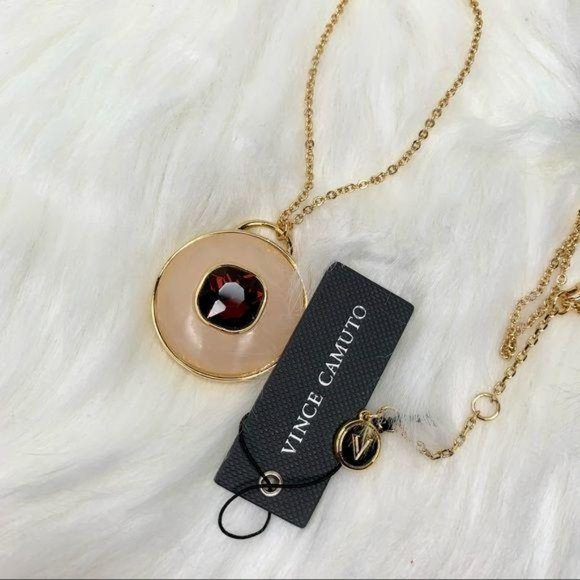 VINCE CAMUTO Pink Enamel & Plum Necklace - Picture 5 of 5